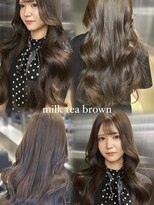 ペレ 栄店(PELE)&nbsp;デザインカラー/レイヤーカット/ウェットヘア/オリーブベージュ