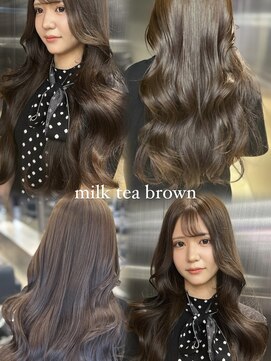 ペレ 栄店(PELE) デザインカラー/レイヤーカット/ウェットヘア/オリーブベージュ