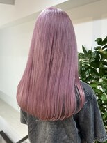 サンク 原宿 表参道(cinq)&nbsp;ミルクティーピンクグレージュミディアムウルフレイヤー長めボブ