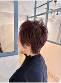 ピンクベージュベリーショート