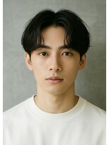 にもう&nbsp;ブルーブラック 韓国マッシュ フェザーパーマ　ST20