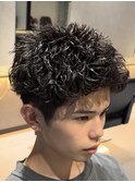 熊本 スパイキーショート パーマ 短髪 アップバング MEN'S HAIR
