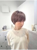 ピンクグレージュハイライトショート【suiw】昭和町/天王寺