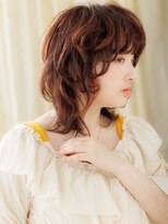 カバーヘア 上尾西口店(COVER HAIR)&nbsp;チェリーレッド立体感小顔ウルフパーマTc5上尾20代30代40代