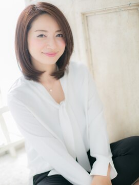 モッズ ヘア 福岡姪浜店(mod's hair) *mod's姪浜*…清楚な艶カラー♪前下がりワンカールセミディd