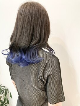 ラフ 原宿(L.a.a.g.f harajuku) ブルー デザインカラー 裾カラー@原宿