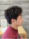 スパイキーショートメンズカットニュアンスソフトツイストパーマ