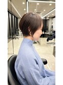 30代40代50代/丸みショート/クビレ/前髪あり/ブラウン/表参道
