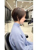 30代40代50代/丸みショート/クビレ/前髪あり/ブラウン/表参道