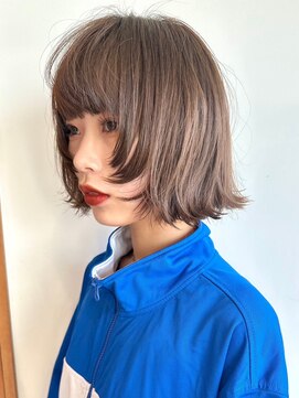 ノイカーム(noi Calm) 顔周りレイヤーカットグレージュカラーくびれボブショートカット