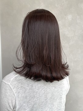 ロイ(Roi) 【西村】切りっぱなし_ボブレイヤー_モーブカラー_外ハネミディ