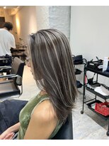 ブレンド 渋谷(BLend)&nbsp;ハイライトブルージュマチルダボブインナーグレージュ前髪
