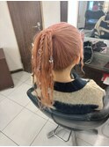 ポニーテール みつあみ ウェーブ