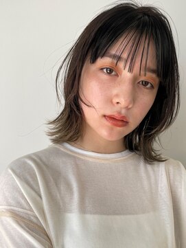 ニコ 相模大野店(nico.) アッシュオリーブ/外ハネミディアム/シースルーバング/相模大野