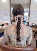 編み下ろしロングヘアー