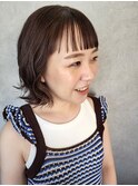ボブ×暗髪×オン眉