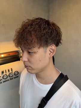 メンズココ 清澄白河店(MENS COCO) メンズカラー無造作パーマ刈り上げマッシュ