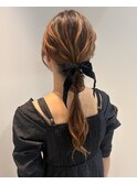 フィッシュボーン編みおろし大人タイトヘア