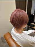 ブリーチ有り、ピンクベージュ