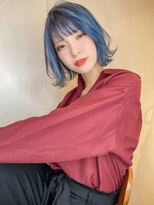 ヴェチカ 京橋店(Vechika)&nbsp;切りっぱなしボブ/ハイトーンカラー/コバルトブルー