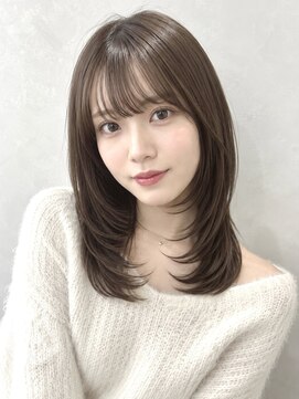 フォト イケブクロ(foto IKEBUKURO) 結べる小顔ミディアムレイヤー/大人ミディアム/グレージュ/池袋