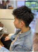 ツーブロックアップバングショート