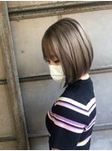 ブリーチ×グレージュカラー☆ストレートボブスタイル！