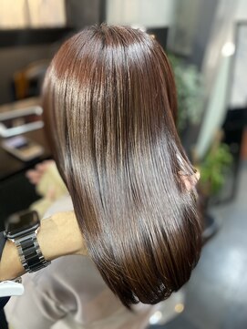 アローズ 久留米店(arose) 20代30代40代レイヤー シースルーバング 無造作ミディアム