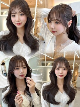 アフロートリノ(AFLOAT Leino) 大人可愛い韓国ヘアレイヤーカット顔まわり前髪カットくびれヘア