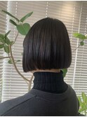 小顔切りっぱなし大人ボブ
