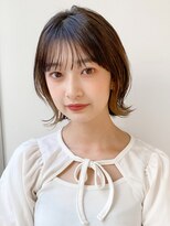 前髪 ネビージュ ボブルフ 黒髪 ワンレン 小顔 "