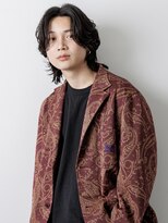 センターパート　毛流れパーマ　フェザーパーマ
