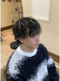 ダークアッシュ/アッシュブラック/カルマパーマ/ベリーショート