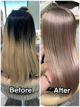 《ブリーチ毛対応の縮毛矯正で収まりのいい艶髪へ》ブリーチ毛でもできる縮毛矯正是非お任せください♪