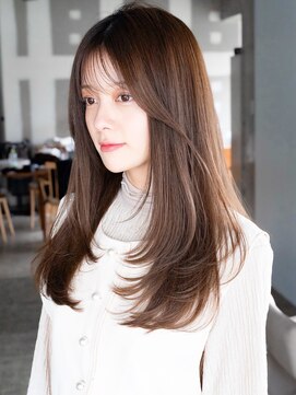 エインアンリー 明治神宮前(AIN.ANLY.) ☆ホワイトグレージュミニウルフデジタルパーマチェリーブラウン