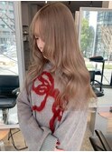 くびれヘア/アプリコットオレンジ/ハイライトカラー/梅田