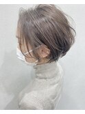 [CAMON. ]#淡めグレージュ#センターパート#ゆるふわボブ