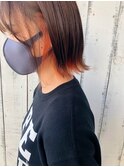 オレンジ×ブラウンベージュ