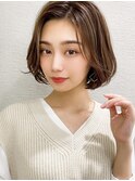 センターパートのエアリーボブ20代30代