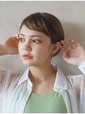 美シルエット／ミルクティーブラウン／丸みショート