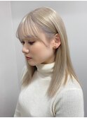 3096プラチナグレージュバイカラーハイライトグラデーション