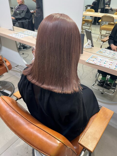 【Lomalia渋谷】ブリーチでピンクベージュ/美髪切りっぱなしボブ