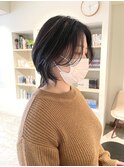 【CROP】ハイライト×白髪ぼかし×レイヤーカット×暗髪