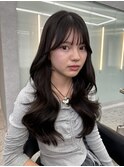 博多/福岡/韓国ヘア/前髪顔周りカット/レイヤー/暗めカラー