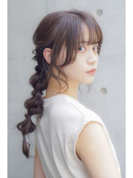 クシュ 本川越店(kusyu...) ブルーカラーワインレッドお団子ヘアチェリーレッド刈り上げボブ