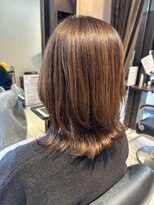 美容室ヒラトヤ 仙北店 大人可愛い透明感カラーワンカール顔まわりレイヤーボブ