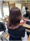 星華,ボブルフ,小顔,ワンレン,チェリーレッド,韓国風巻き