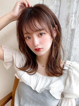 ラルユー 金山(LallYou) シャギーレイヤーロング韓国ワンホンヘアシースルーぱっつん前髪