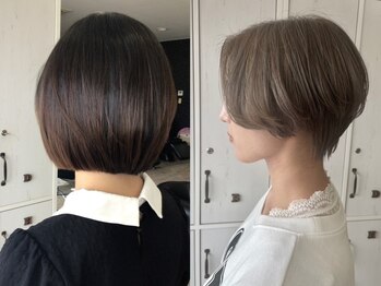 ハピネス 泊店(happiness)の写真/【四日市/泊】ショートカットボブカットのオーダー多数☆絶妙なカットで毎日のスタイリングをもっと楽に♪