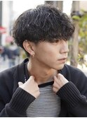 横浜西口メンズカット緩めシャドウパーマ刈り上げマッシュ韓国風